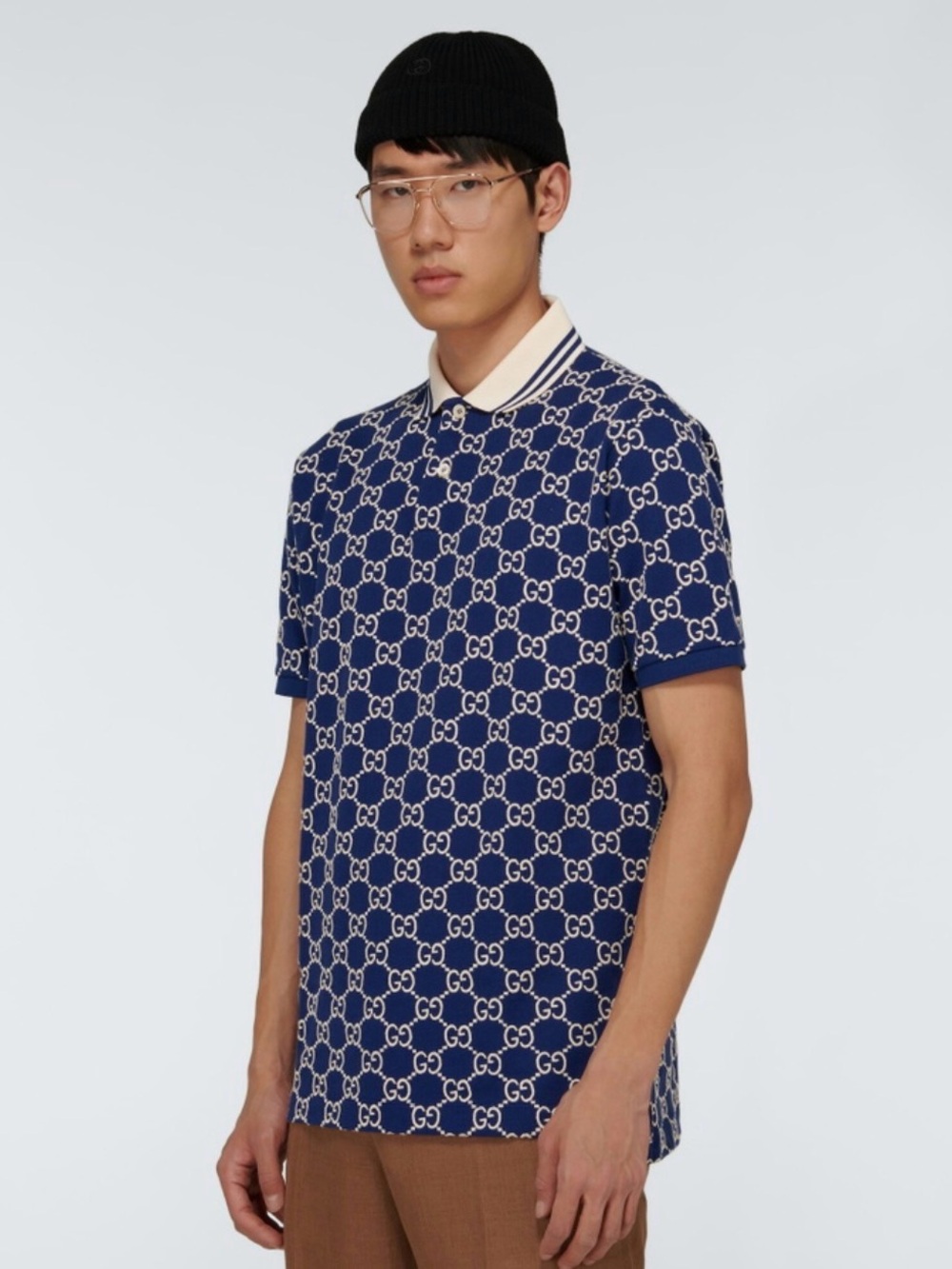 Gucci 100% authentic men’s monogram polo shirt size Large